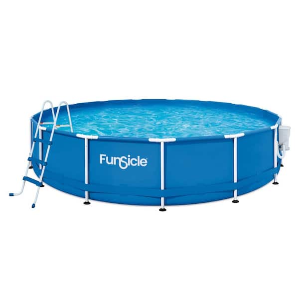 Funsicle 15 ft. Round 36 in. Deep Metal Frame Above Ground Pool with Pump, Blue