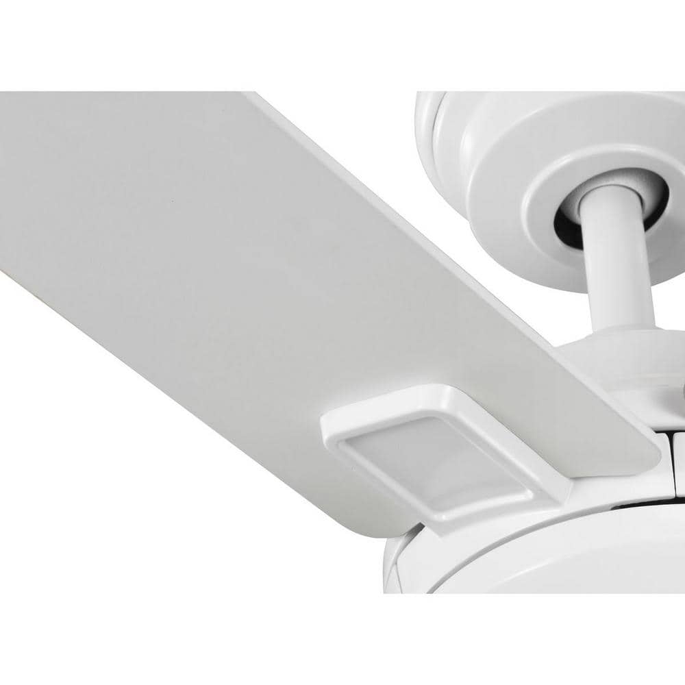 Satin White 52-Inch Ceiling Fan with Wicker Shade and LED Light