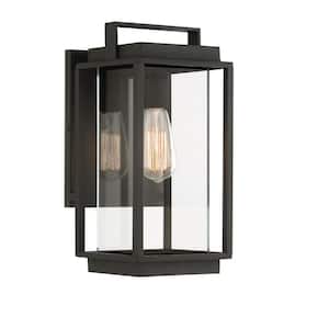 Rockwell 1-Light Black Outdoor Transitional Wall Sconce