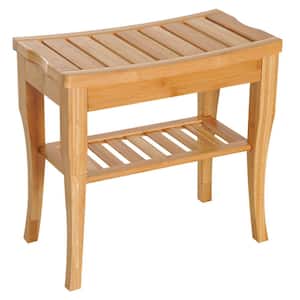 17.5" in Bamboo Backless Stool with Wooden Seat