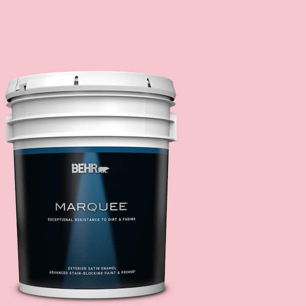 BEHR MARQUEE 5 gal. #120B-4 Old Fashioned Pink Satin Enamel Exterior Paint & Primer