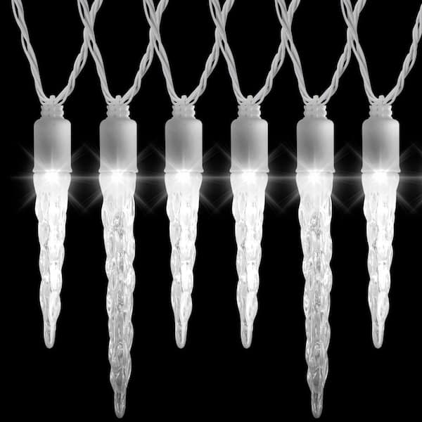 LightShow 12-Light LED White Icicle Light Set