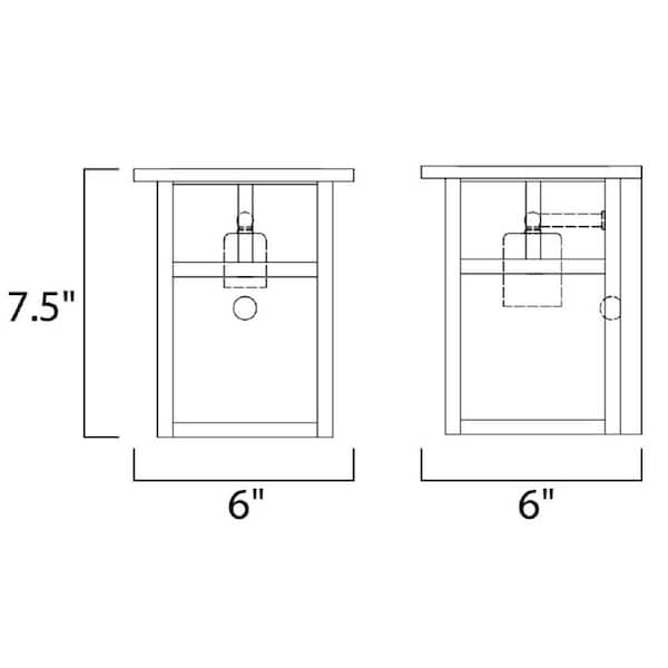 Coldwater 6 in. W 1-Light Black Outdoor Wall Lantern Sconce