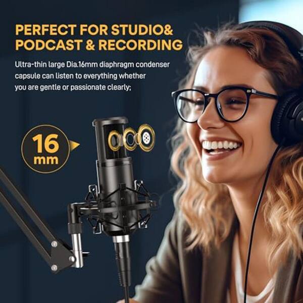 YICHUHAOXI XLR Condenser Microphone Studio Recording Mic with Boom