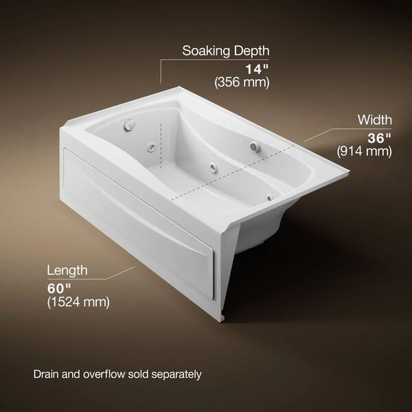 KOHLER Mariposa 5 ft. Left-Hand Drain with Integral Farmhouse