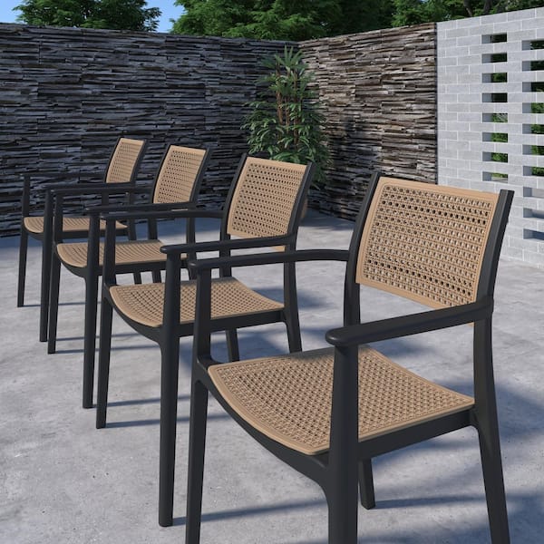 Amazonia Cajaiba 4-Piece Cane and Resin Patio Dining Chair Set