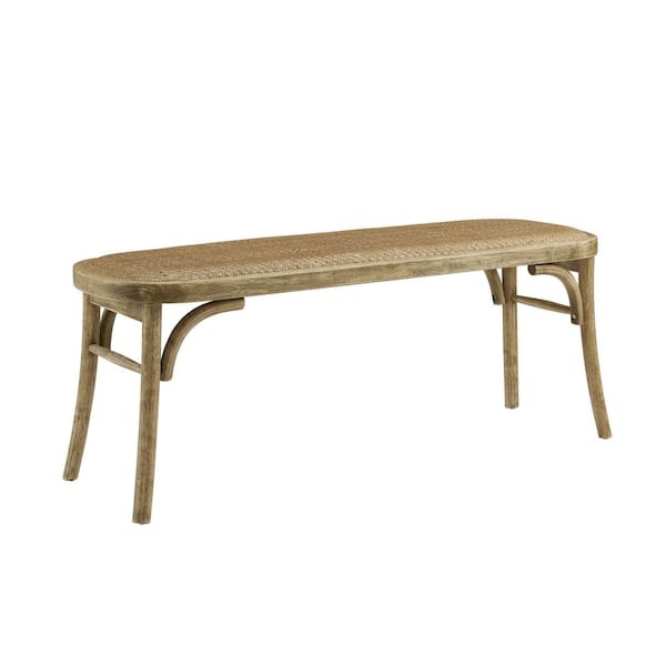 Linon Home Decor Bessey Brown Bentwood Bench 18.75 in. H x 14.5 in. D x 48 in. W