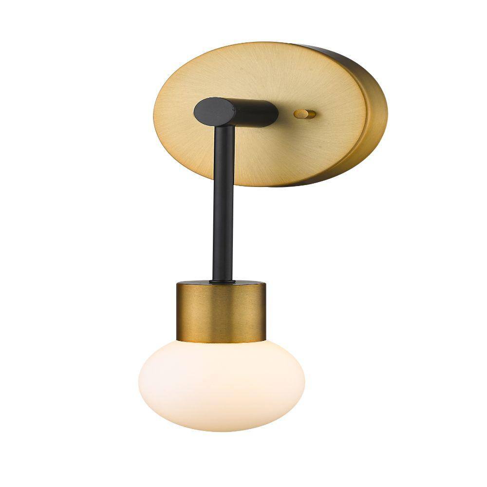 Matte Black and Brass Dimmable Wall Sconce