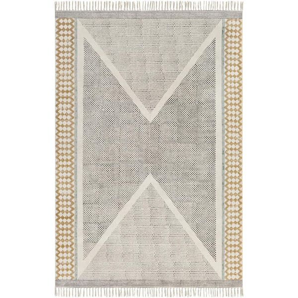 July Grey/Tan Global 8 ft. x 10 ft. Indoor Area Rug
