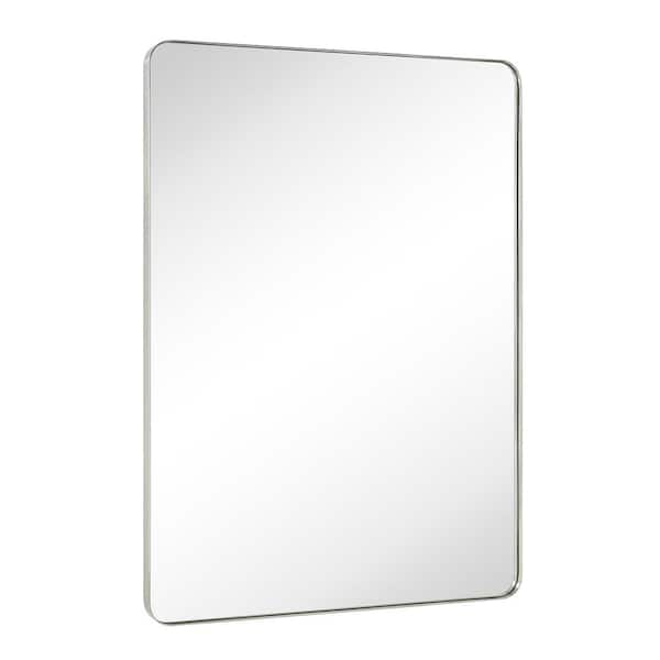 TEHOME Kengston 36 in. W x 48 in. H Rectangular Stainless Steel Framed Wall Mounted Bathroom Vanity Mirror in Brushed Nickel