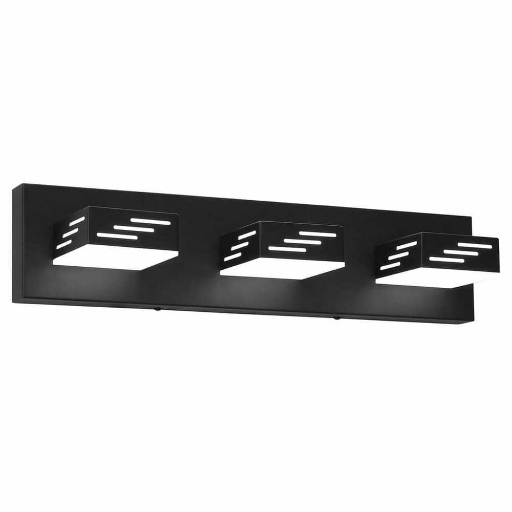 19.69 in 3-Light Matte Black LED Vanity Light Modern Square Wall Mount Bathroom Light Fixture Over Mirror price history on PriceWatchPro