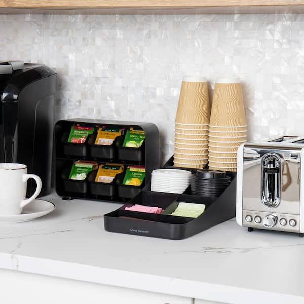 Mind Reader Tea Storage Cup and Condiment Station Countertop