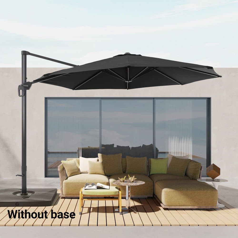 11 ft. Cantilever Patio Umbrella with Solution-Dyed Fabric, Aluminum Frame, and 360° Rotation in Black price history on PriceWatchPro
