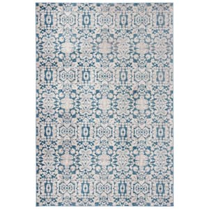 SAFAVIEH Sofia Blue/Beige 9 ft. x 12 ft. Floral Area Rug SOF381C-9 ...