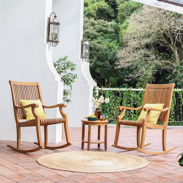 Outdoor wood outlet rocking chair set