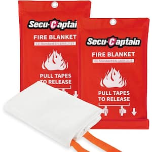 40 in. x 40 in. Emergency Fiberglass Fire Blanket for Home Safety, Red (2-Pack)