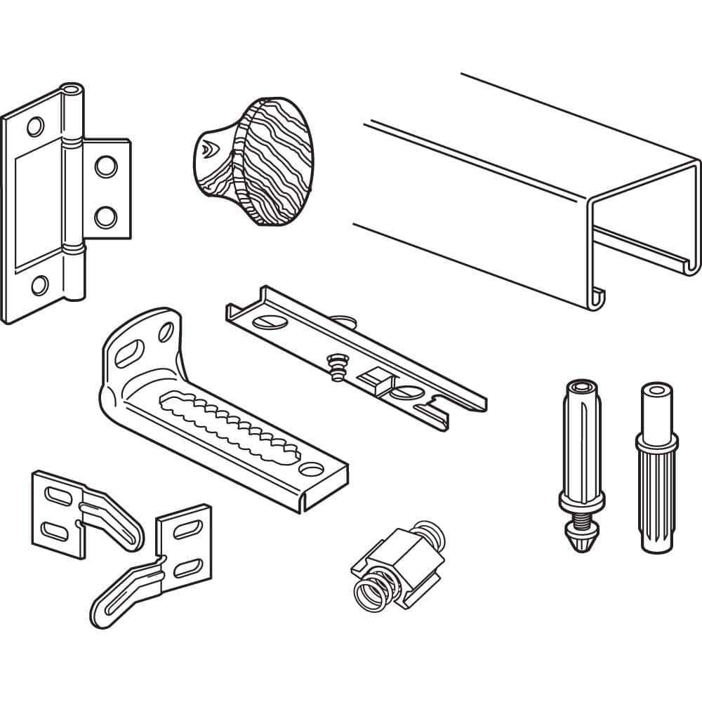 White Painted Steel Bi-Fold Closet Door Track Kit