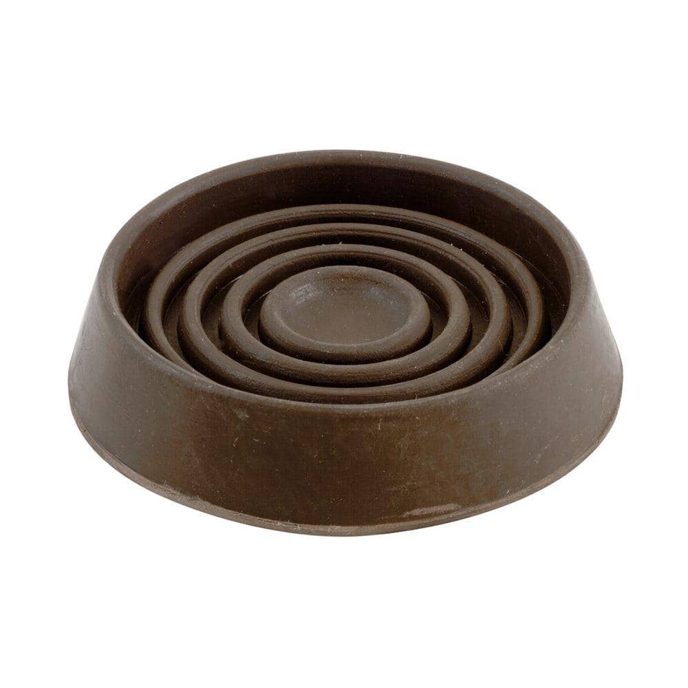 1-1/2 in. Brown Round Smooth Rubber Floor Protector Furniture Cups for Carpet & Hard Floors (4-Pack) price history on PriceWatchPro