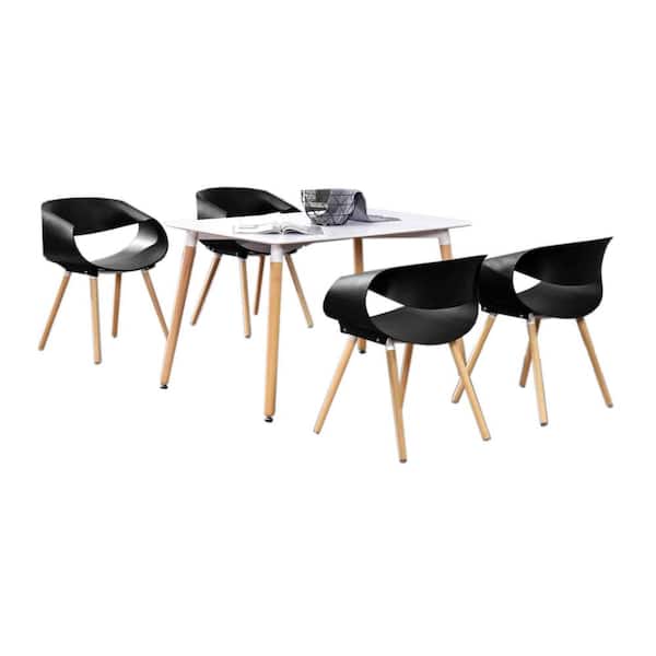 Best Master Furniture Cornelia 5-Piece Black Rectangular Dinette Set