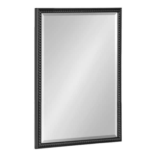 Kate and Laurel Makenna 18.00 in. W x 24.00 in. H Black Rectangle Traditional Framed Decorative Wall Mirror
