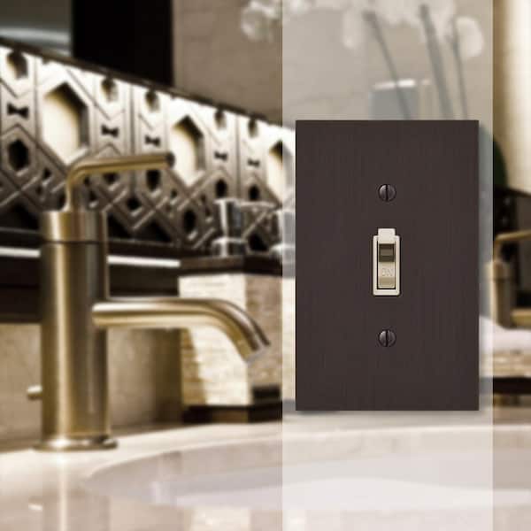 Barnard 1 Gang Toggle Metal Wall Plate - Aged Bronze