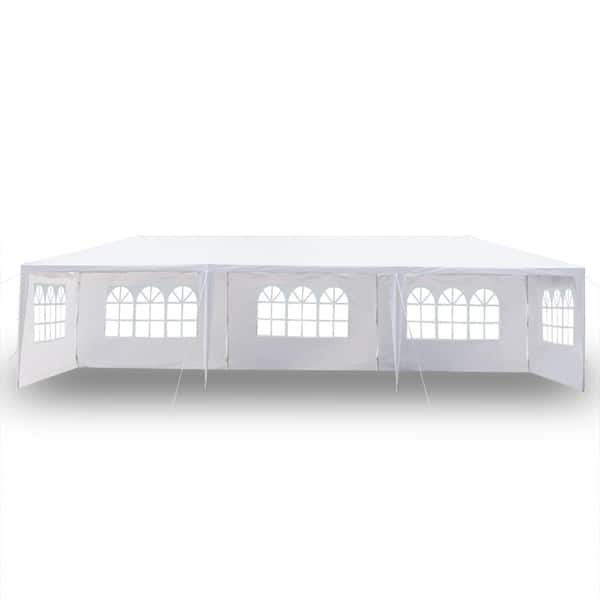 knop periscoop Feodaal Winado 10 ft. x 30 ft. White Party Wedding Tent Canopy 5 Sidewall  784609792541 - The Home Depot