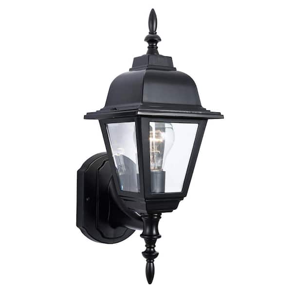 Maple Street Black Outdoor Wall-Mount Die-Cast Wall Lantern Sconce