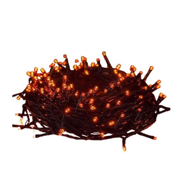 200 Light 66 ft. Indoor/Outdoor Plug-in Integrated LED Fairy String-Light with 8 Lighting Modes, Orange