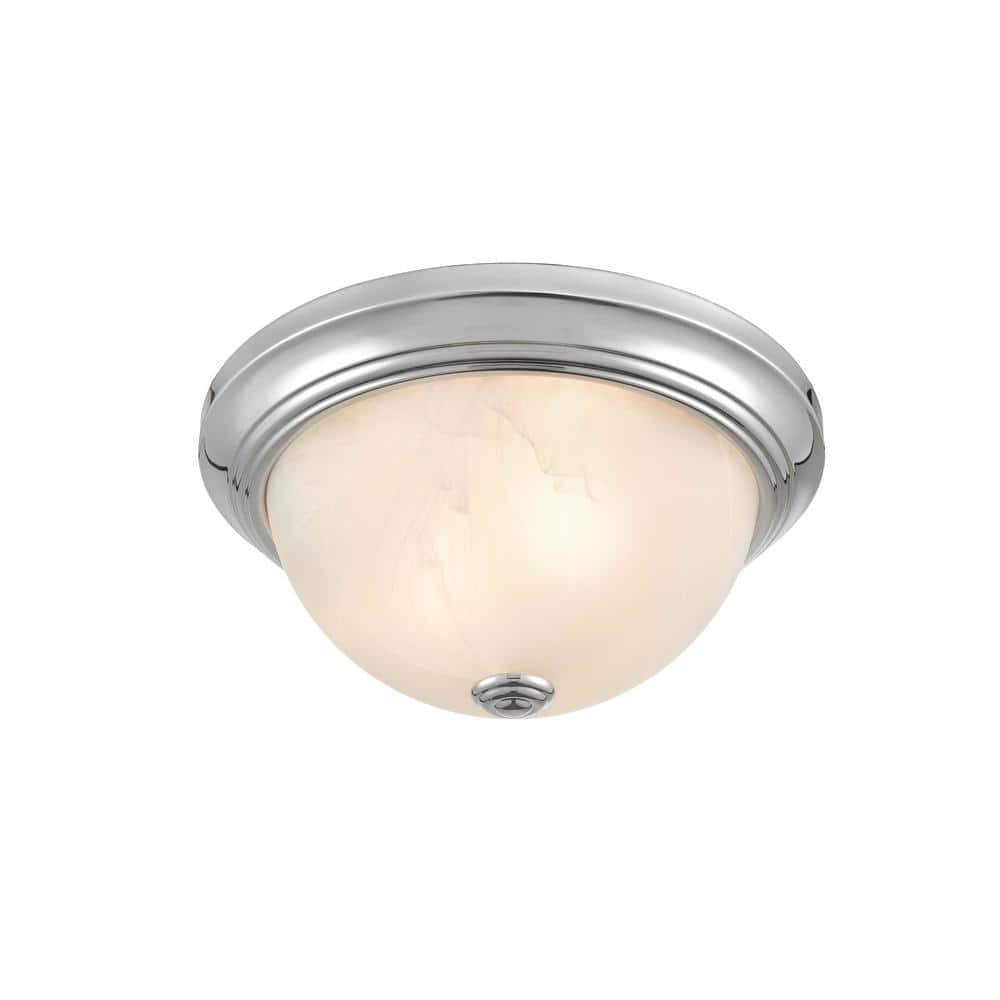 11" Chrome Glass Indoor/Outdoor Flush Mount Bowl Light