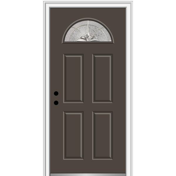 MMI Door 36 in. x 80 in. Heirlooms Right-Hand Inswing 1/4-Lite Decorative Painted Fiberglass Smooth Prehung Front Door