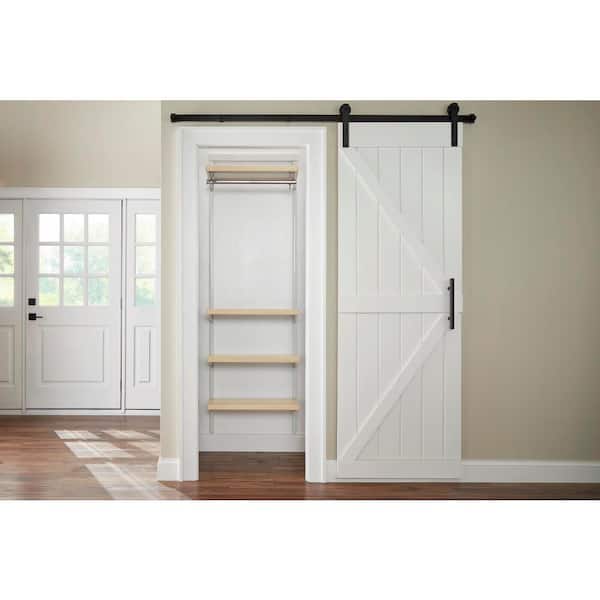Everbilt Genevieve 2 ft. Birch Adjustable Closet Organize rShort Hanging Rod with 3 Shelves
