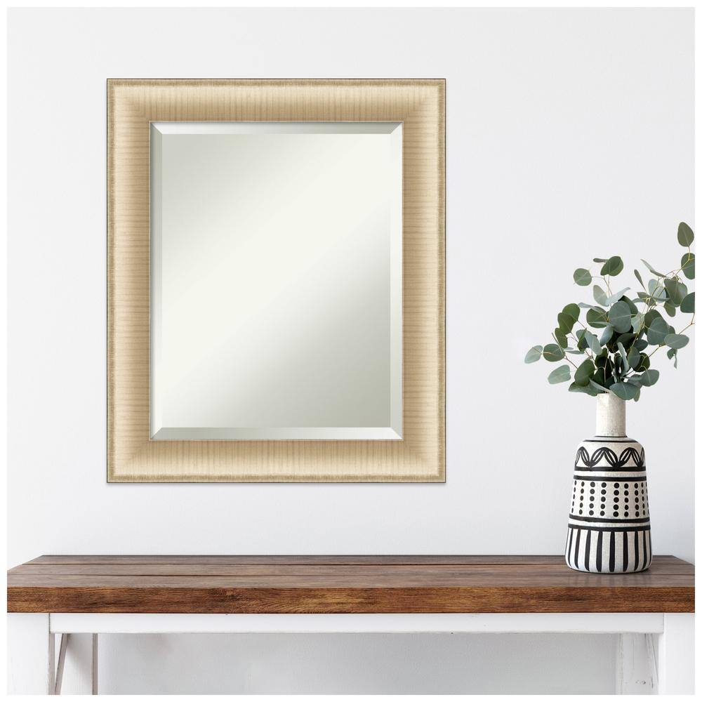 Elegant Brushed Honey Gold Framed Rectangular Wall Mirror