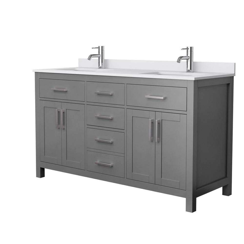 Beckett 60" Dark Gray Double Bathroom Vanity with Cultured Marble Top