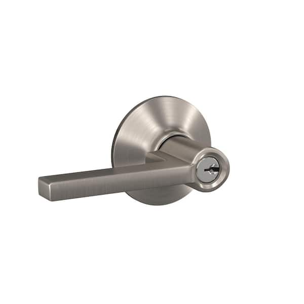 Schlage Custom Latitude Satin Nickel Keyed Entry Door Handle F51a 619 The Home Depot 1497