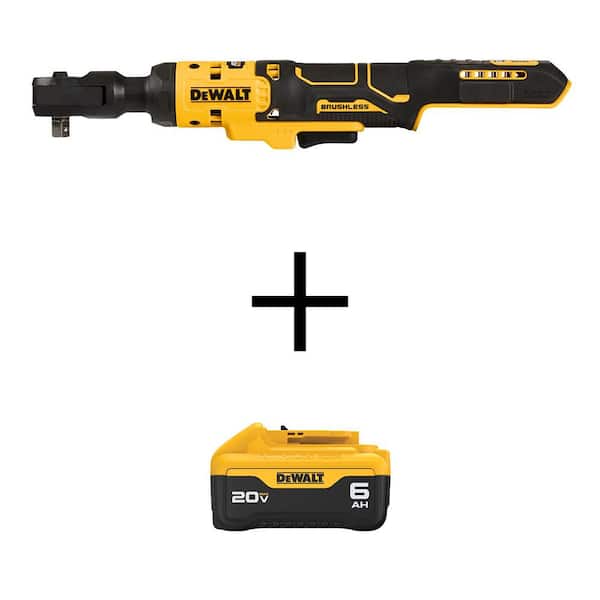ATOMIC 20V MAX Lithium-Ion 3/8 in. Cordless Ratchet with 20V MAX Premium Lithium-Ion 6. 0Ah Battery Pack