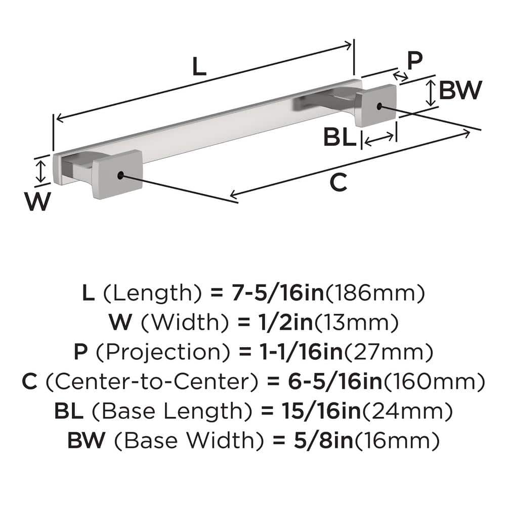 Polished Chrome Modern Cabinet Pull with Mounting Hardware