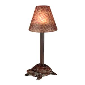 Urban Shop Novelty Glass Mushroom Lamp, Orange Tortoise, 12 H, Plug-in 