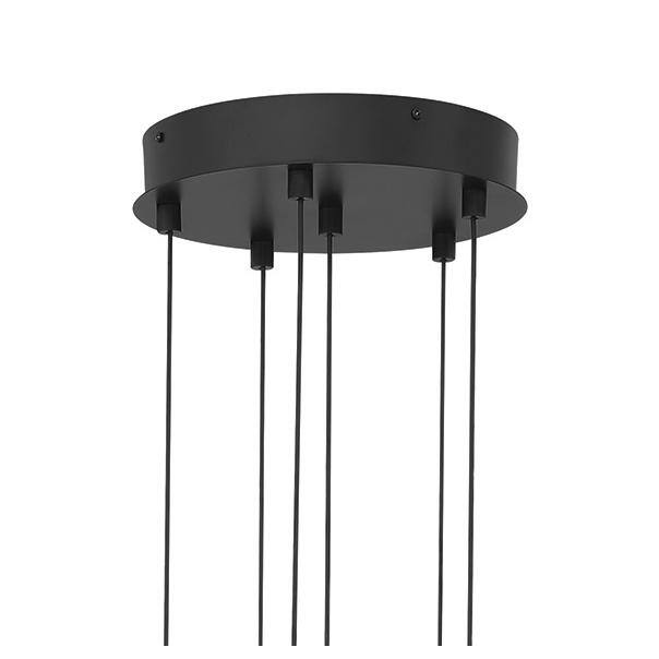 Coal and Brushed Nickel 6-Light LED Pendant with Clear Acrylic Shade