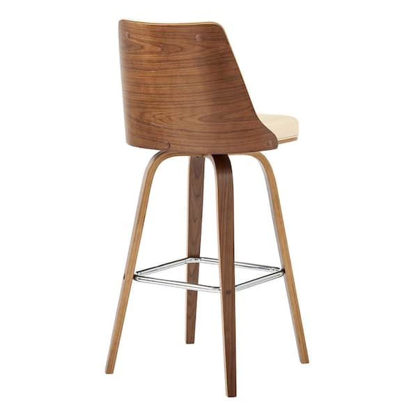 Armen Living Nolte 30 in Bar Height Swivel Stool w/ High Back