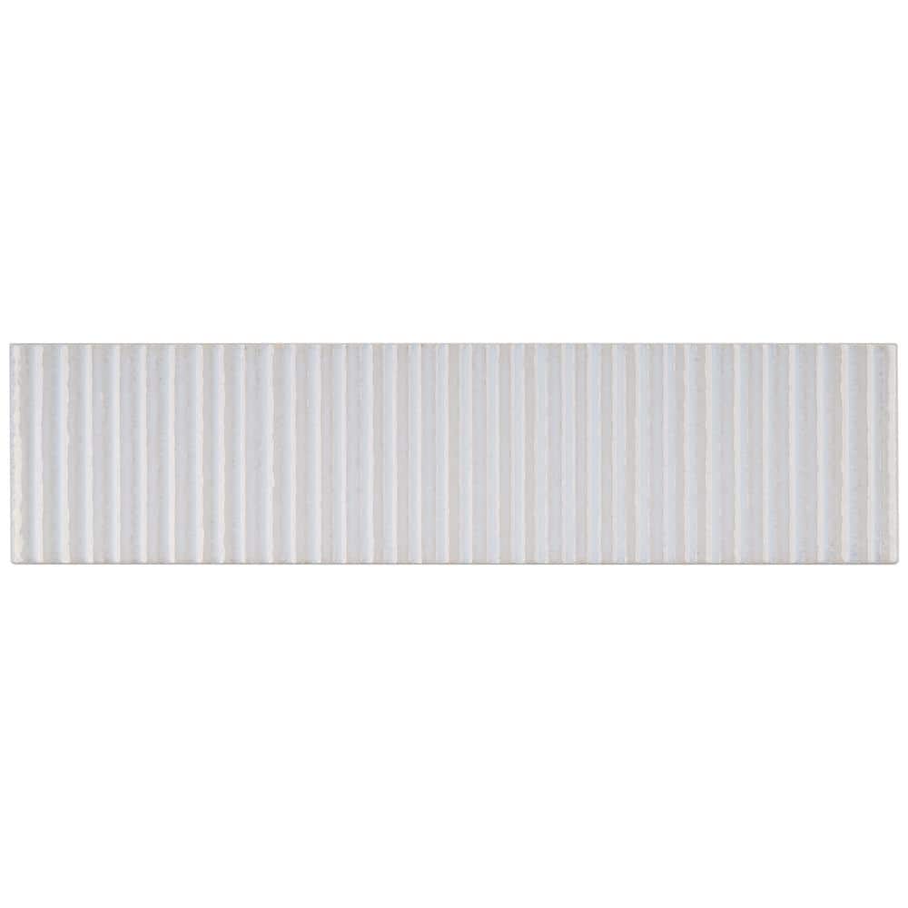 Soldeu White Glossy Ceramic Subway Wall Tile