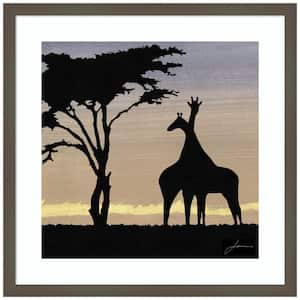 "Savanna Giraffes IV" by James Burghardt 1-Piece Wood Framed Giclee Travel Art Print 21 in. x 21 in.