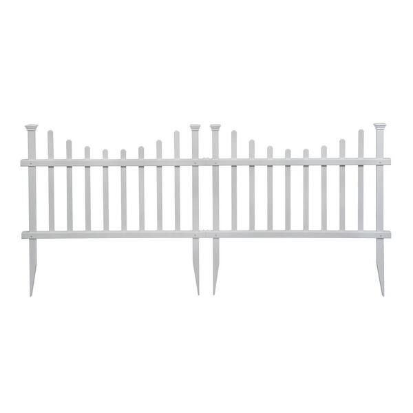 Garden Décor Green 3.5 m long plastic garden picket fence 4 colours