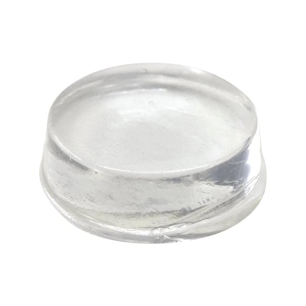 Shepherd - 1/2 in. Clear Soft Rubber Like Plastic Self-Adhesive Round Bumpers (16-Pack)