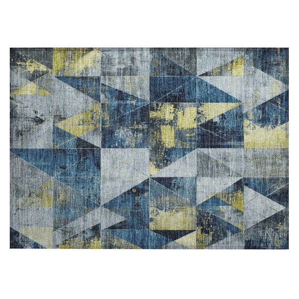 Chantille Machine Washable Indoor/Outdoor Abstract ACN1888 Navy 2 ft. x 3 ft. Accent Rug