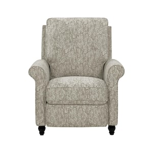 Taupe Coral Woven Fabric Push Back Recliner Chair