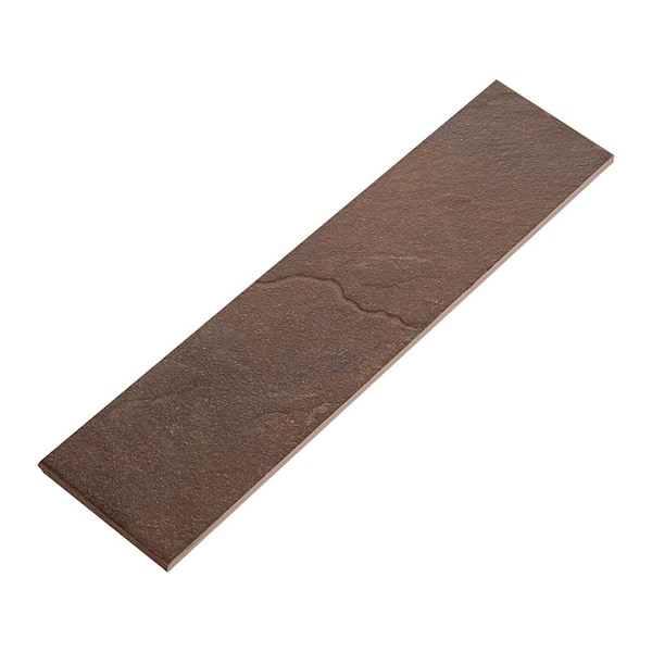 Continental Slate Indian Red 3 in. x 12 in. Porcelain Bullnose Floor and Wall Tile (0.25702 sq. ft. / piece)