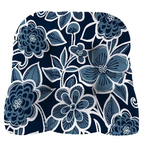 Jordan Manufacturing Outdoor Square Toss Pillows, Halsey Navy, 18 Jordan Manufacturing Outdoor Square Toss Pillows, Halsey Navy, 18