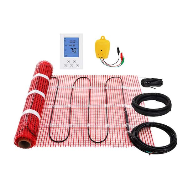 Floor Heating Mat, 10 Sq. ft., Digital Floor Sensing Thermostat, 14℉-113℉ Electric Radiant Floor Heated Warm System