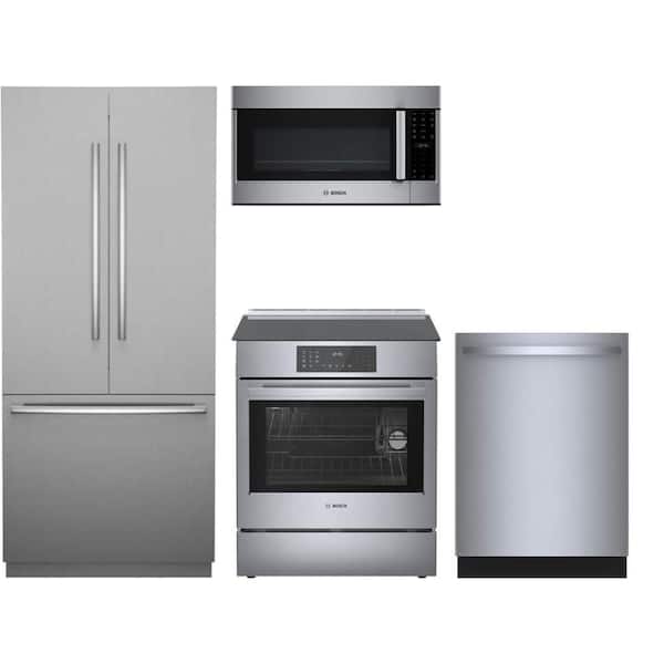 Benchmark Series 19.4 cu. ft. Built-In Refrigerator with 4 Burner Slide-In Induction Range and PowerControl Dishwasher