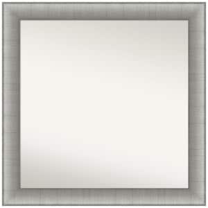 Elegant Brushed Pewter 30.75 in. W x 30.75 in. H Square Non-Beveled Framed Wall Mirror in Silver